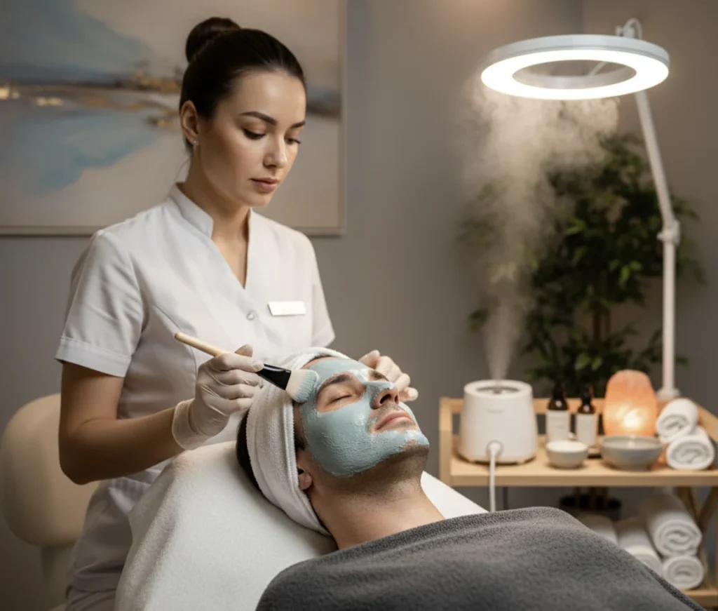 soin visage homme professionnel institut beauté