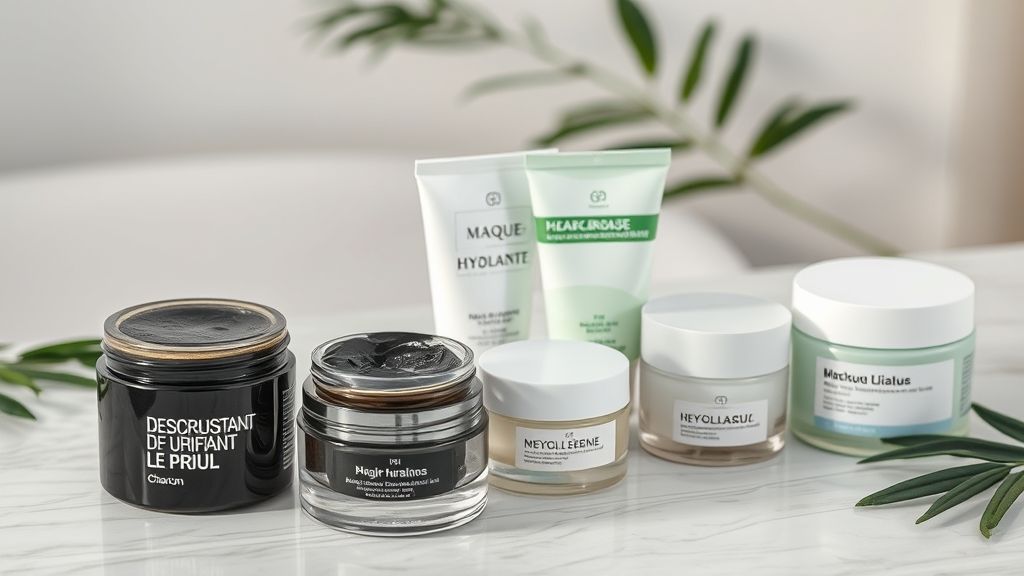 types masques visage homme argile charbon hydratant